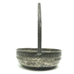 Sucrier Art Déco, en laiton argenté, Pologne, années 1920