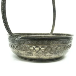 Sucrier Art Déco, en laiton argenté, Pologne, années 1920