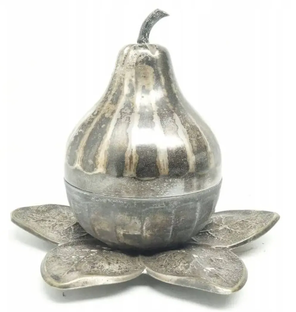 Sucrier, Art Déco, laiton argenté, Szandrik, Hongrie, années 1930