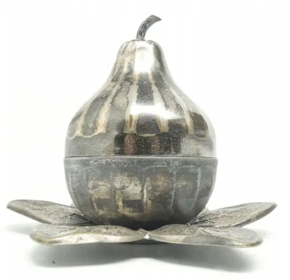 Sucrier, Art Déco, laiton argenté, Szandrik, Hongrie, années 1930