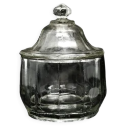 Sucrier, Art Déco, verre pressé, Allemagne, années 1950