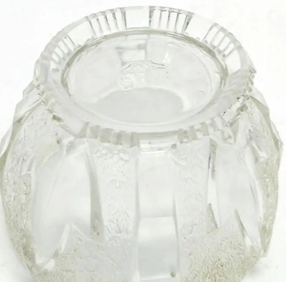 Sucrier Art Déco, verre pressé, Allemagne, années 1950