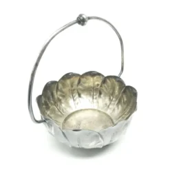 Sucrier Art Nouveau, en laiton argenté, frères Henneberg, Pologne, début du 20e siècle