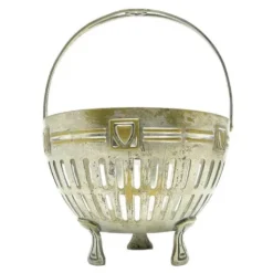 Sucrier, Art Nouveau, laiton argenté, Suède, début du 20e siècle