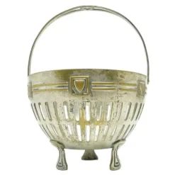 Sucrier, Art Nouveau, laiton argenté, Suède, début du 20e siècle