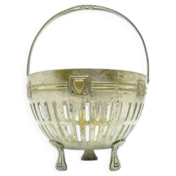 Sucrier, Art Nouveau, laiton argenté, Suède, début du 20e siècle