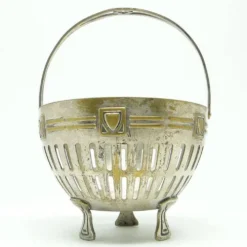 Sucrier, Art Nouveau, laiton argenté, Suède, début du 20e siècle