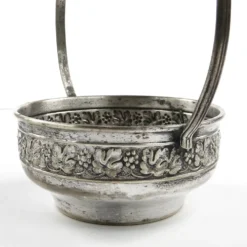 Sucrier Art Nouveau, métal argenté, Suède, début du 20e siècle