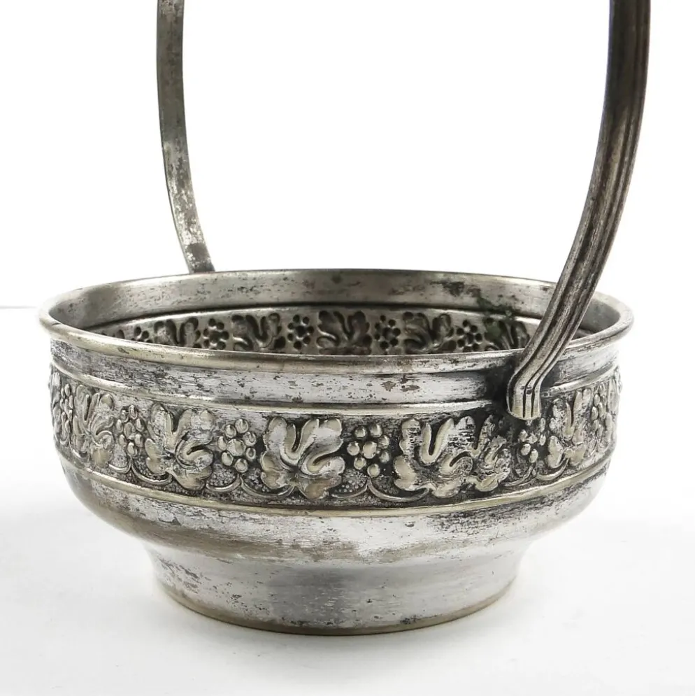 Sucrier Art Nouveau, métal argenté, Suède, début du 20e siècle