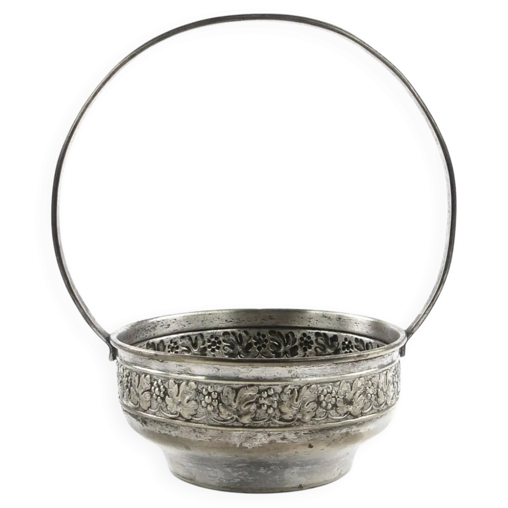 Sucrier Art Nouveau, métal argenté, Suède, début du 20e siècle