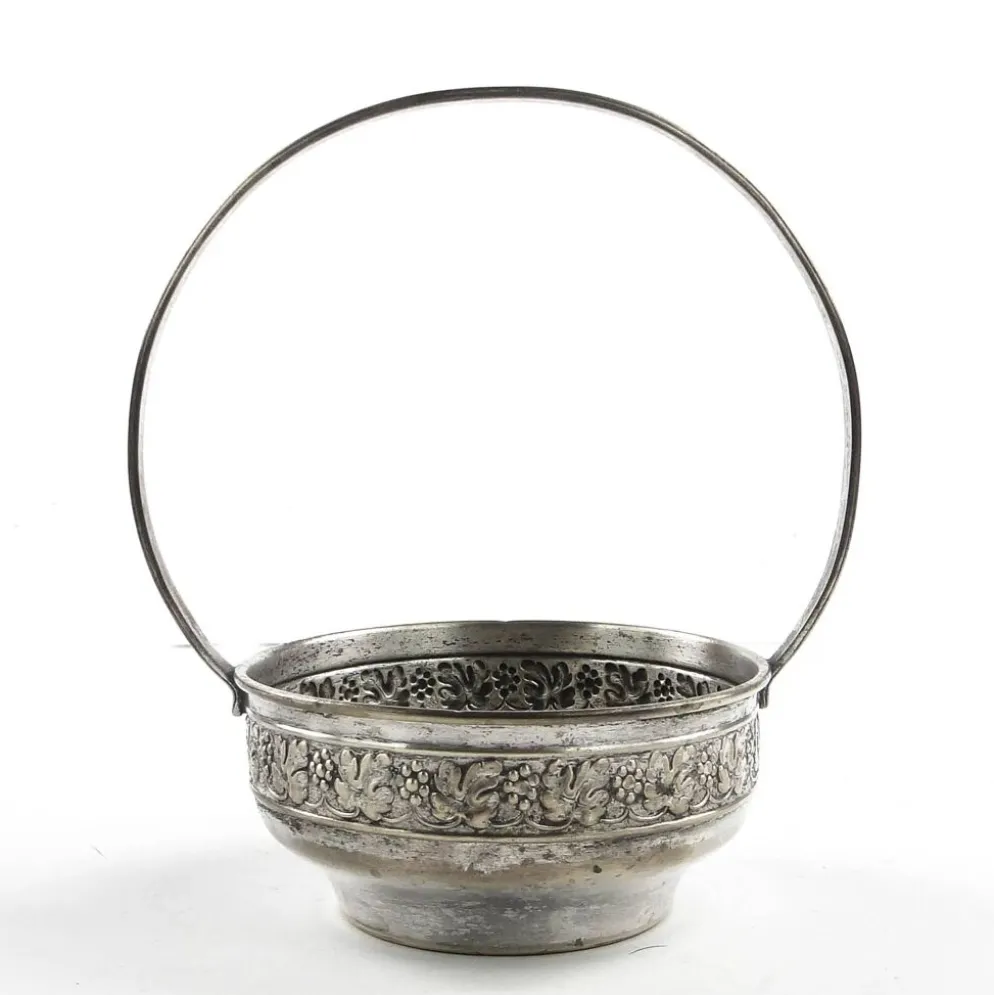 Sucrier Art Nouveau, métal argenté, Suède, début du 20e siècle