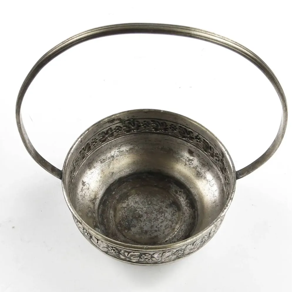 Sucrier Art Nouveau, métal argenté, Suède, début du 20e siècle