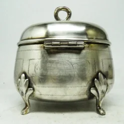 Sucrier Biedermeier, en laiton argenté, Pologne, 19e siècle