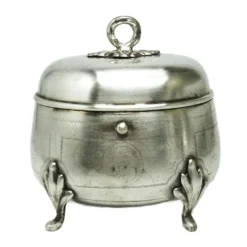 Sucrier Biedermeier, en laiton argenté, Pologne, 19e siècle