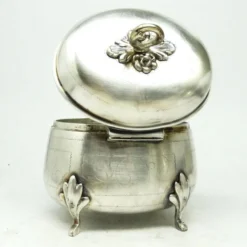 Sucrier Biedermeier, en laiton argenté, Pologne, 19e siècle
