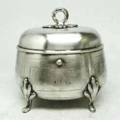 Sucrier Biedermeier, en laiton argenté, Pologne, 19e siècle