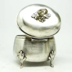 Sucrier Biedermeier, en laiton argenté, Pologne, 19e siècle