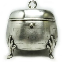 Sucrier Biedermeier, en laiton argenté, Pologne, 19e siècle