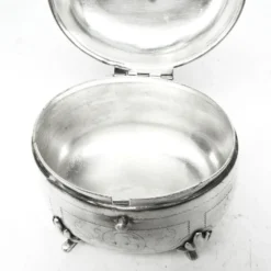 Sucrier Biedermeier, en laiton argenté, Pologne, 19e siècle