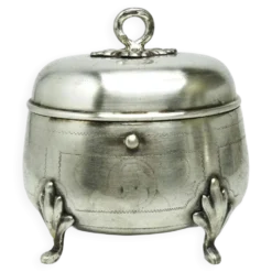 Sucrier Biedermeier, en laiton argenté, Pologne, 19e siècle