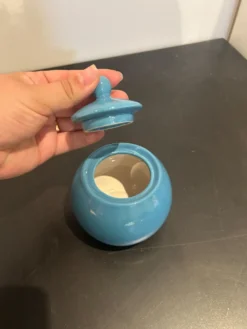 Sucrier bleu vintage