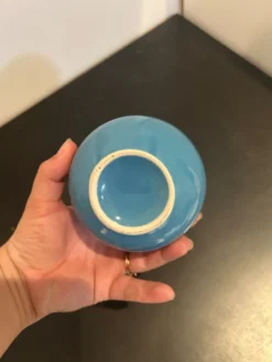 Sucrier bleu vintage
