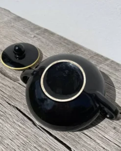 Sucrier bonbonnière céramique noir et jaune villeroy et boch Biarritz