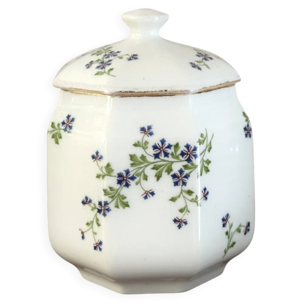 Sucrier / bonbonnière en porcelaine de Limoges Bernardaud décor barbeau