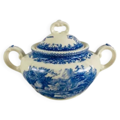 Sucrier Couvert Villeroy et Boch Mettlach Burgenland bleu