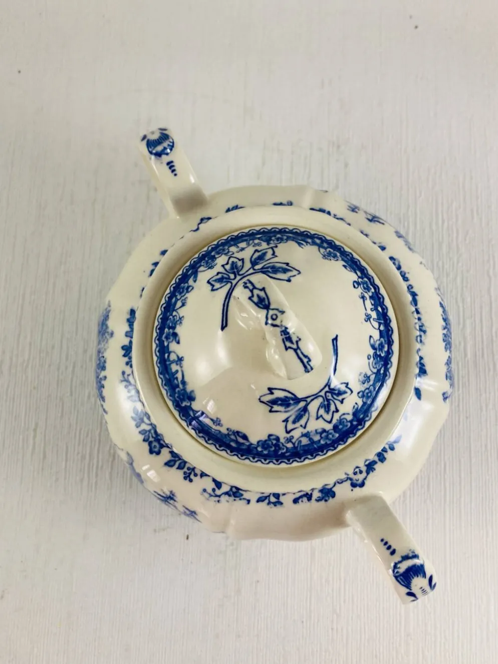 Sucrier Couvert Villeroy et Boch Mettlach Burgenland bleu