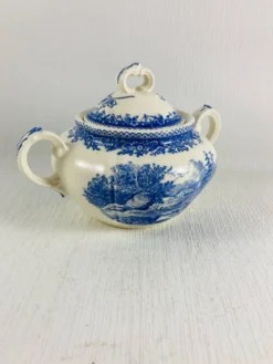 Sucrier Couvert Villeroy et Boch Mettlach Burgenland bleu