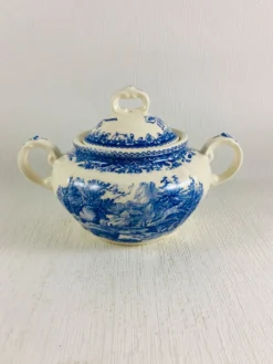 Sucrier Couvert Villeroy et Boch Mettlach Burgenland bleu