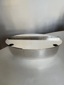 Sucrier de palace design italien 1960 métal argenté Broggi