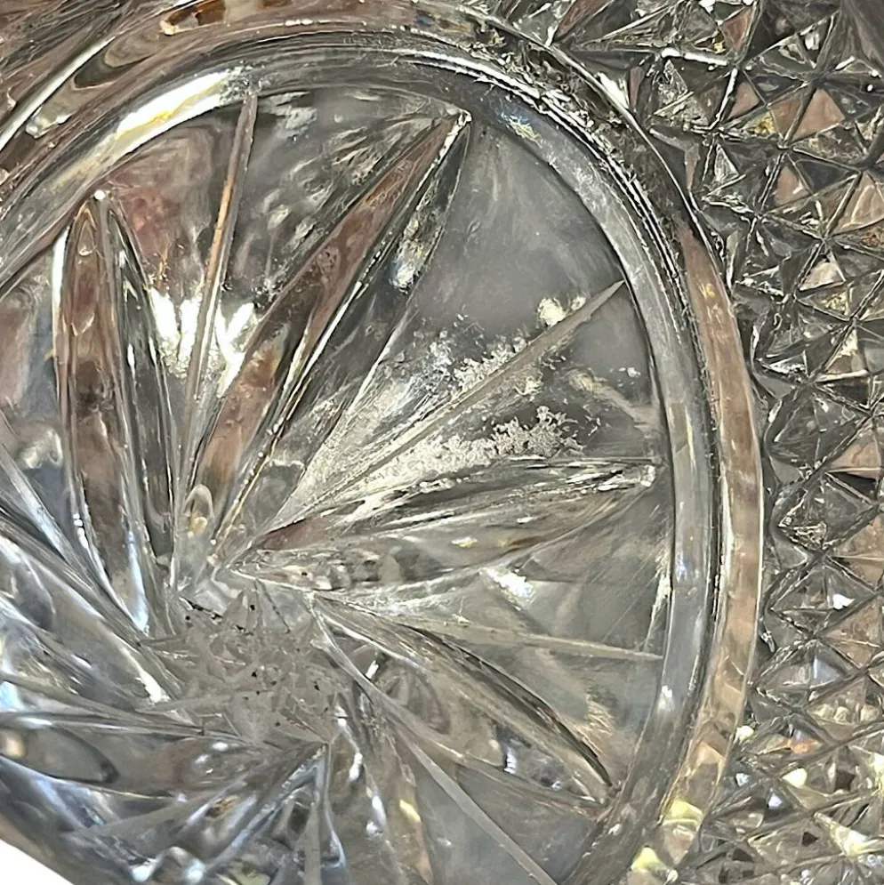 sucrier en cristal taillé avec couvercle Motif Pinwheel bonbonnière cristal