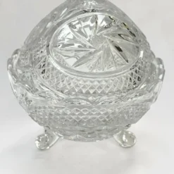 sucrier en cristal taillé avec couvercle Motif Pinwheel bonbonnière cristal