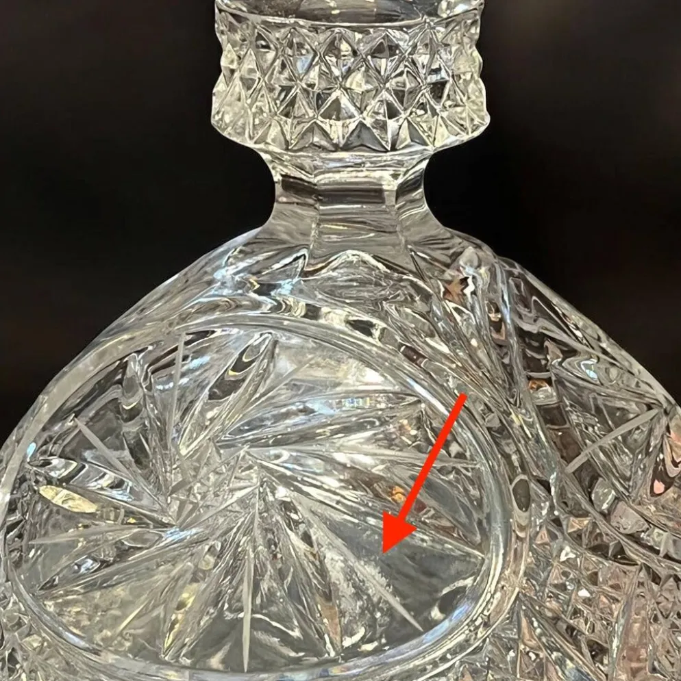 sucrier en cristal taillé avec couvercle Motif Pinwheel bonbonnière cristal