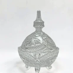 sucrier en cristal taillé avec couvercle Motif Pinwheel bonbonnière cristal