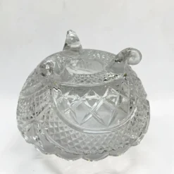 sucrier en cristal taillé avec couvercle Motif Pinwheel bonbonnière cristal