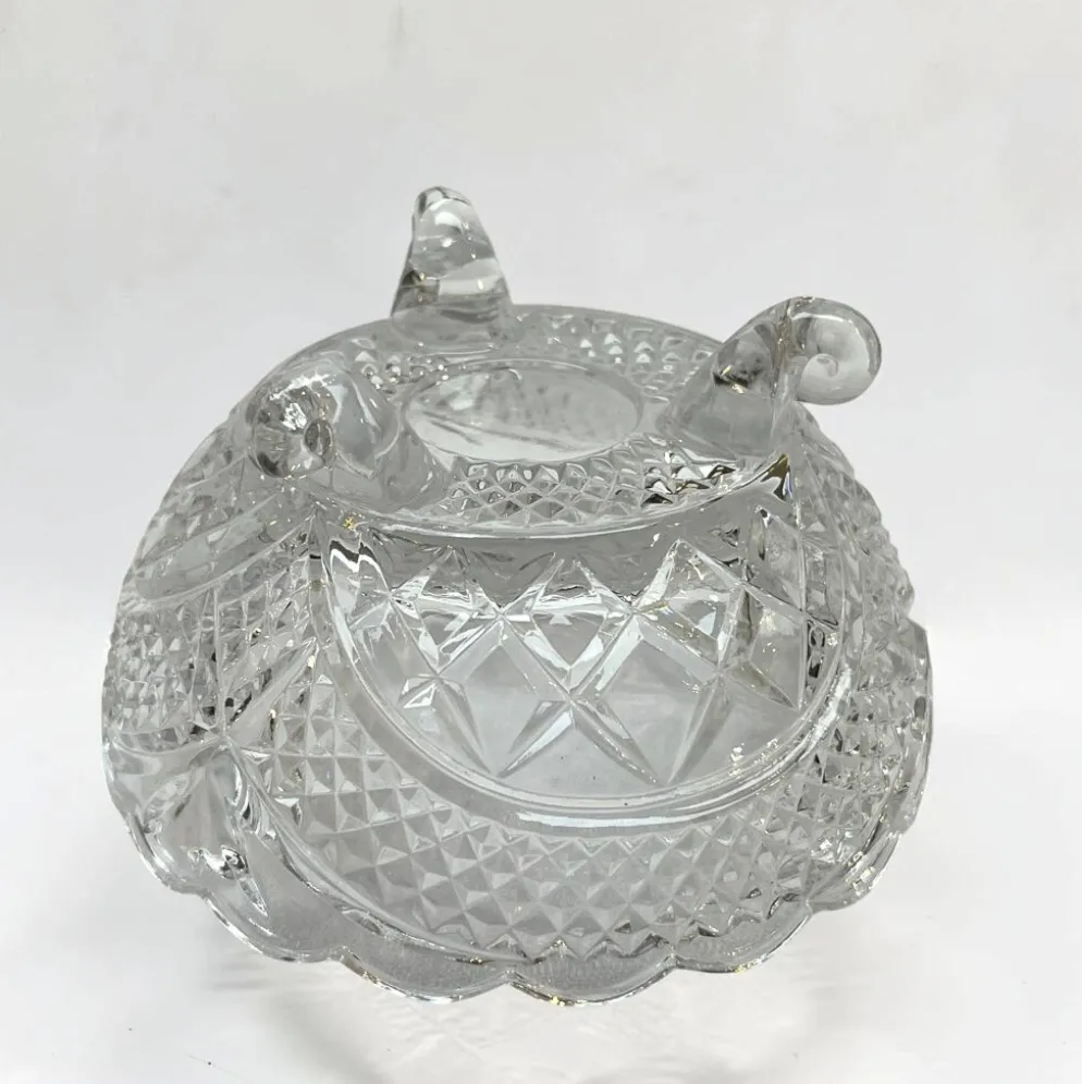 sucrier en cristal taillé avec couvercle Motif Pinwheel bonbonnière cristal