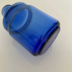 Sucrier en verre bleu