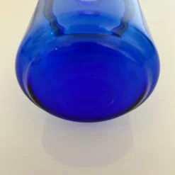 Sucrier en verre bleu