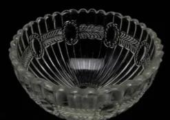 Sucrier en verre pressé en forme de panier, Ząbkowice, Pologne, années 1970