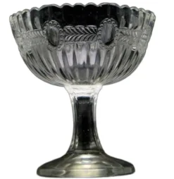 Sucrier en verre pressé en forme de panier, Ząbkowice, Pologne, années 1970