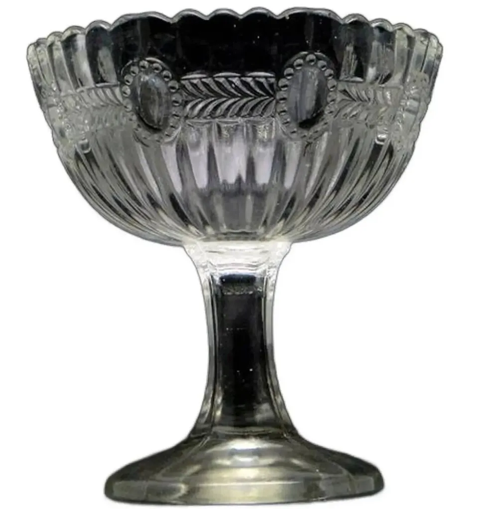 Sucrier en verre pressé en forme de panier, Ząbkowice, Pologne, années 1970