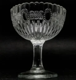 Sucrier en verre pressé en forme de panier, Ząbkowice, Pologne, années 1970