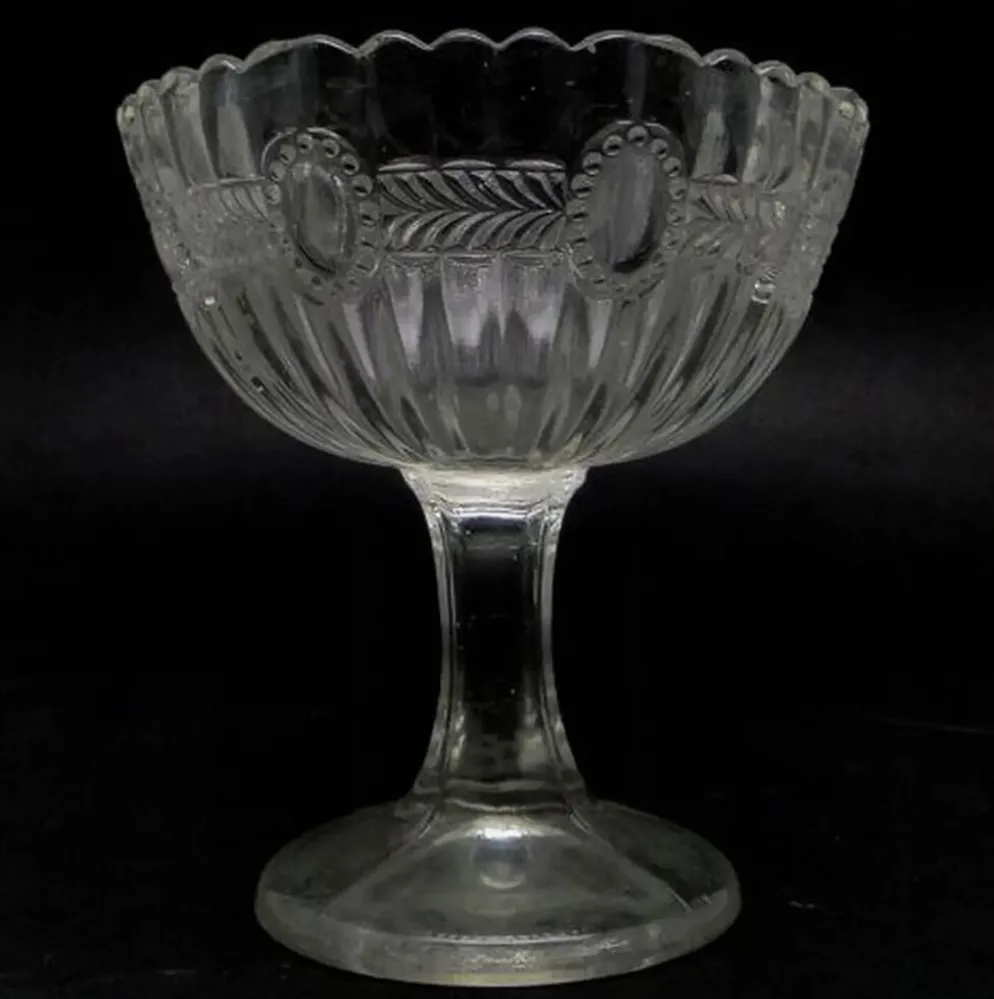 Sucrier en verre pressé en forme de panier, Ząbkowice, Pologne, années 1970