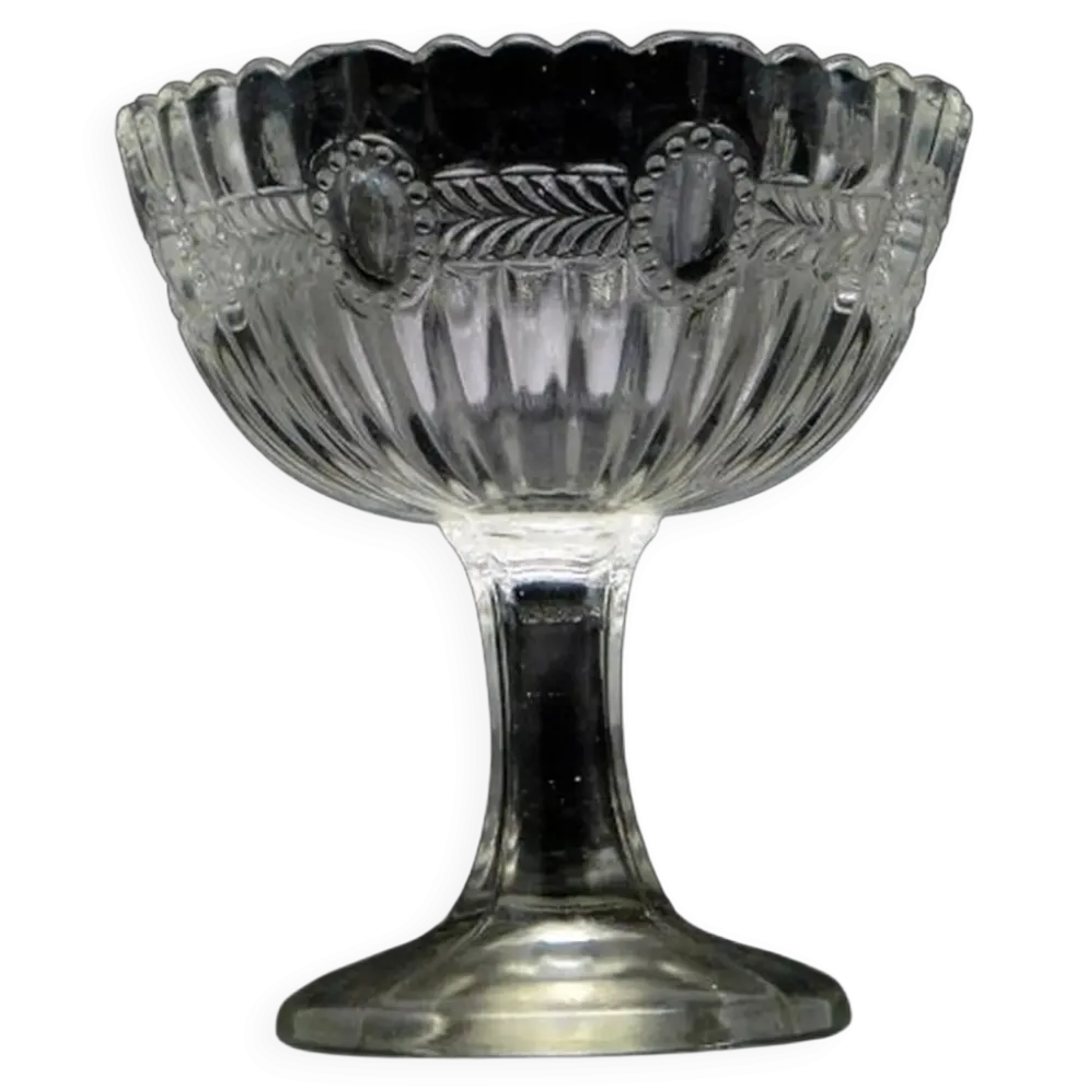 Sucrier en verre pressé en forme de panier, Ząbkowice, Pologne, années 1970
