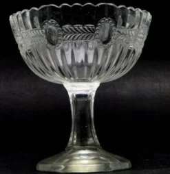 Sucrier en verre pressé en forme de panier, Ząbkowice, Pologne, années 1970