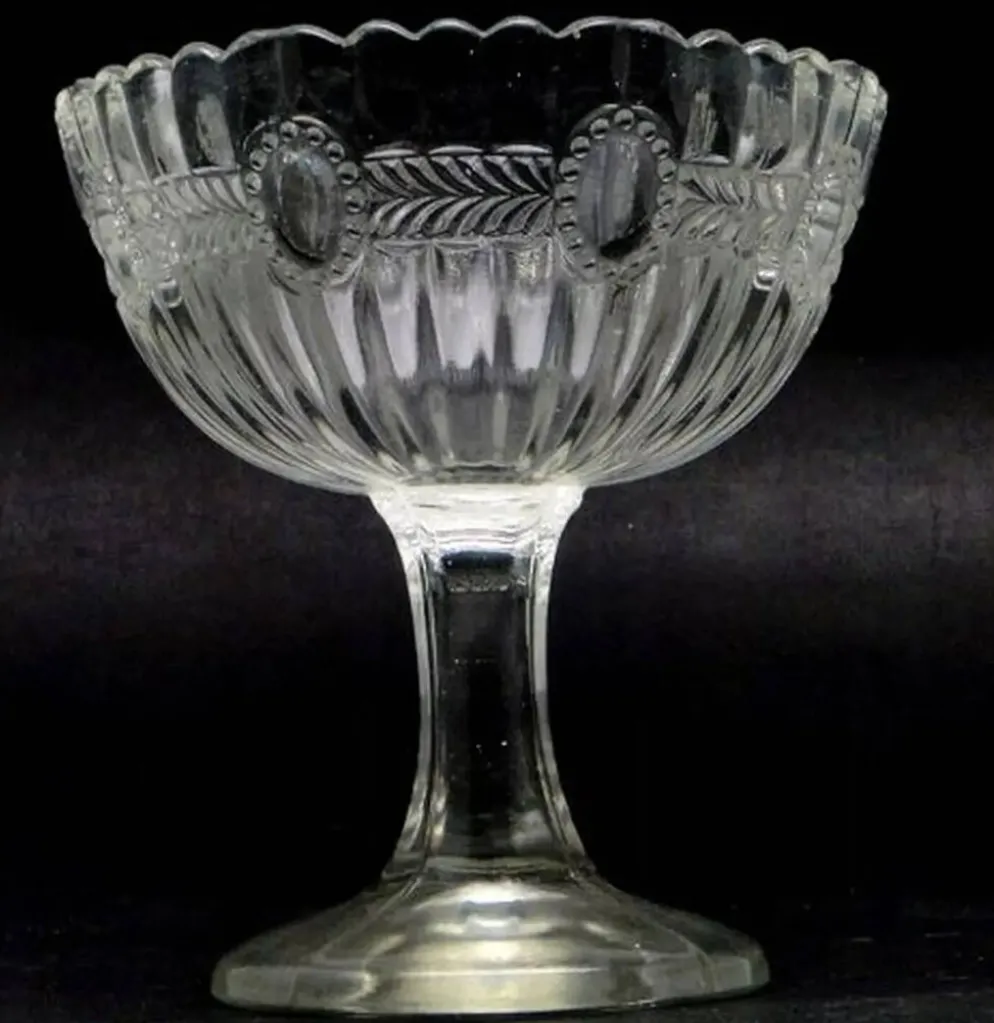 Sucrier en verre pressé en forme de panier, Ząbkowice, Pologne, années 1970