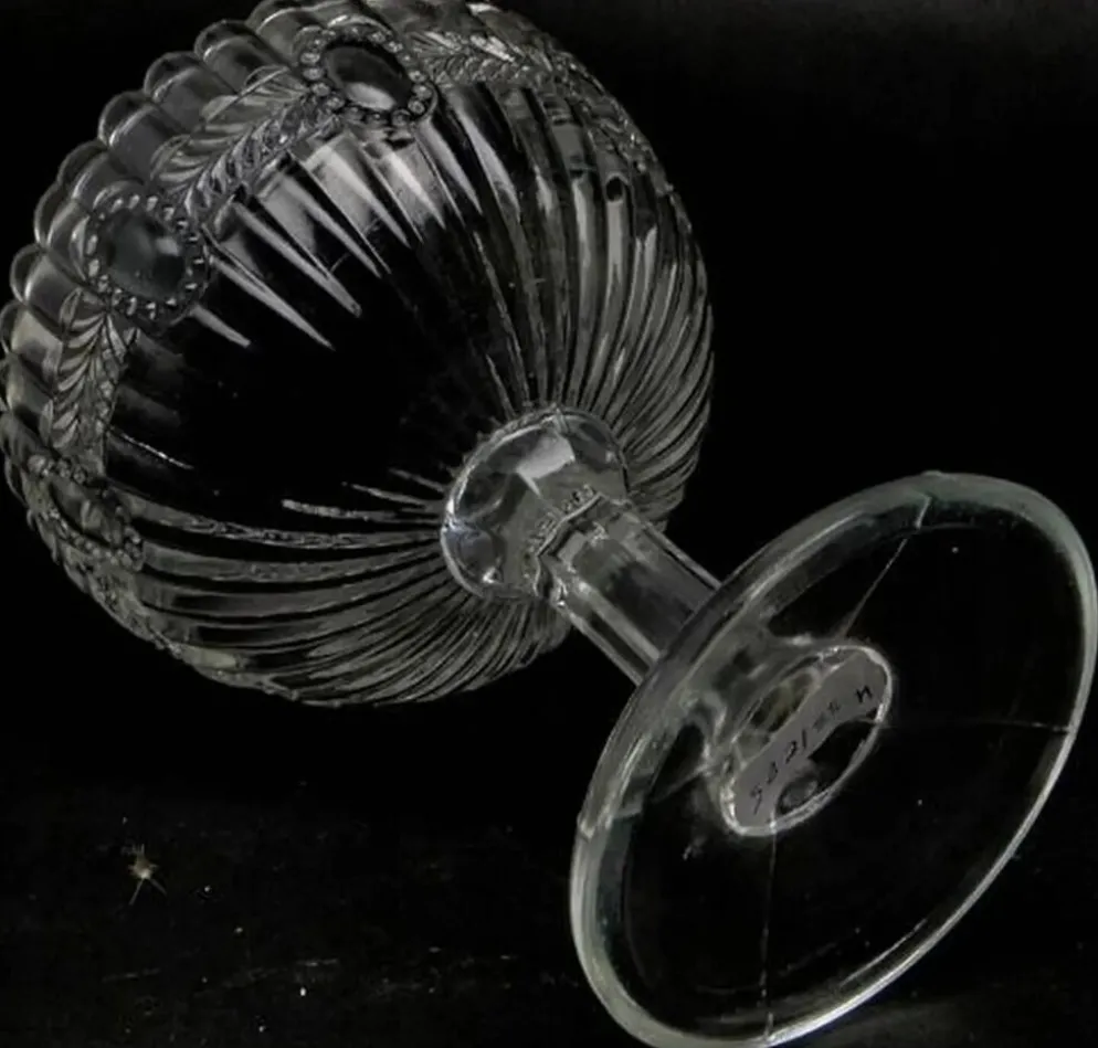 Sucrier en verre pressé en forme de panier, Ząbkowice, Pologne, années 1970